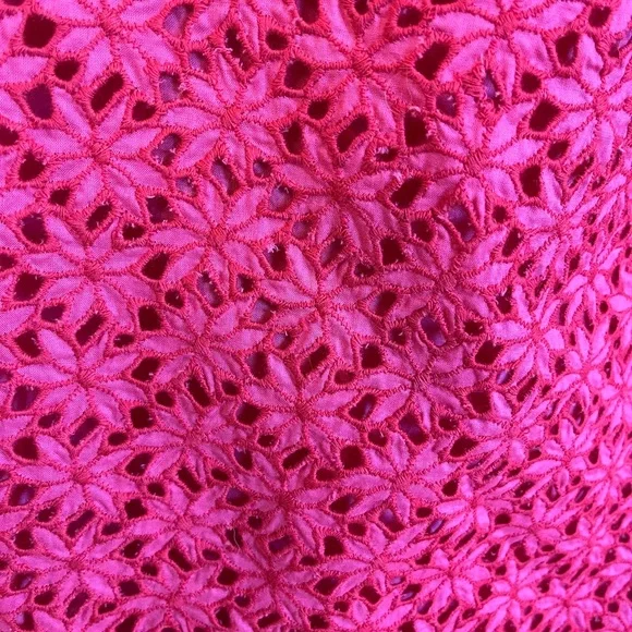 Ann Taylor Vibrant Pink Floral Pencil Skirt cut floral lace, vintage, excellent - Picture 6 of 15